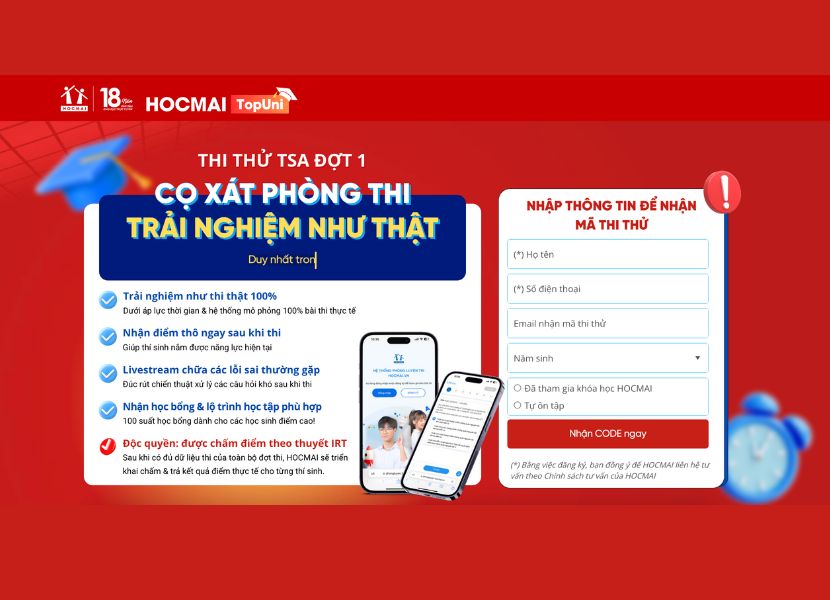 Hướng dẫn thi thử ĐGTD online tại HOCMAI