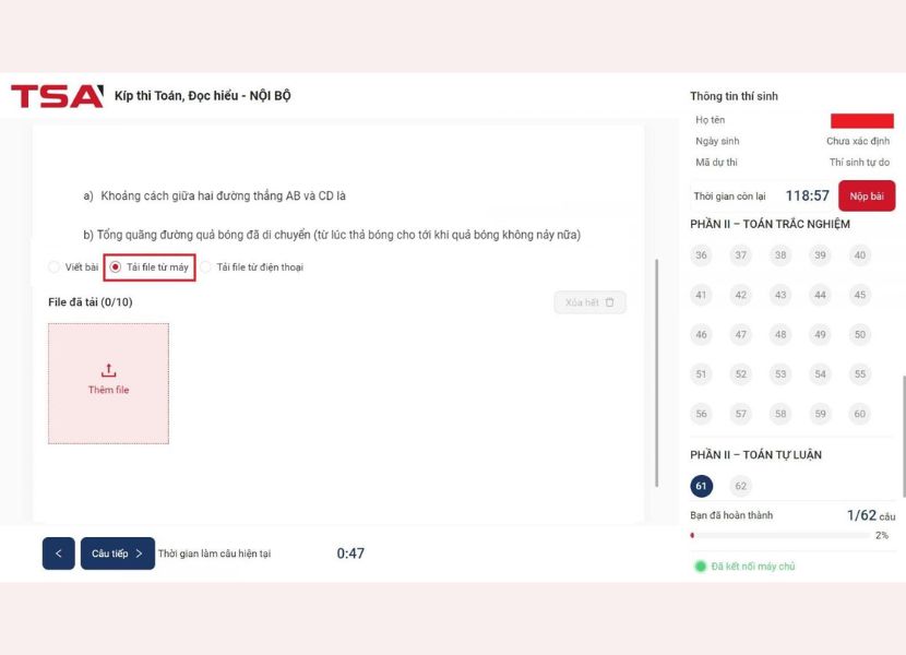 Cách 2: chọn Tải file từ máy và tải ảnh lên
